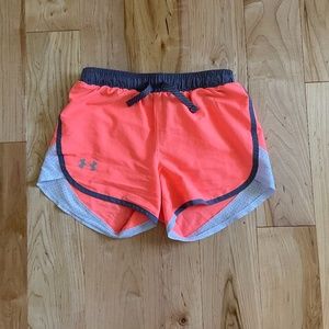 Girls Fluorescent Orange Athletic Shorts